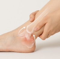 足関節の内反捻挫の模式図