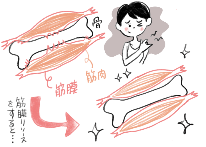 筋膜リリースされている様子