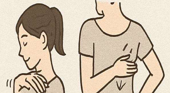 セルフ筋膜リリースをしている様子