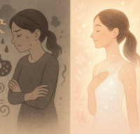 四毒抜きのイメージ（食・気・血・水の滞りが流れる様子）